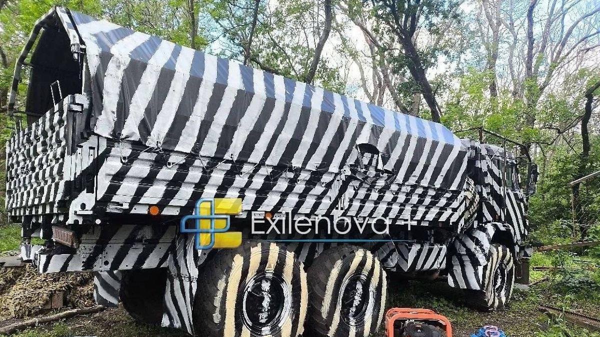 Russia Deploys Zebra Stripes on KamAZ Trucks to Confuse Ukrainian AI Drones”.